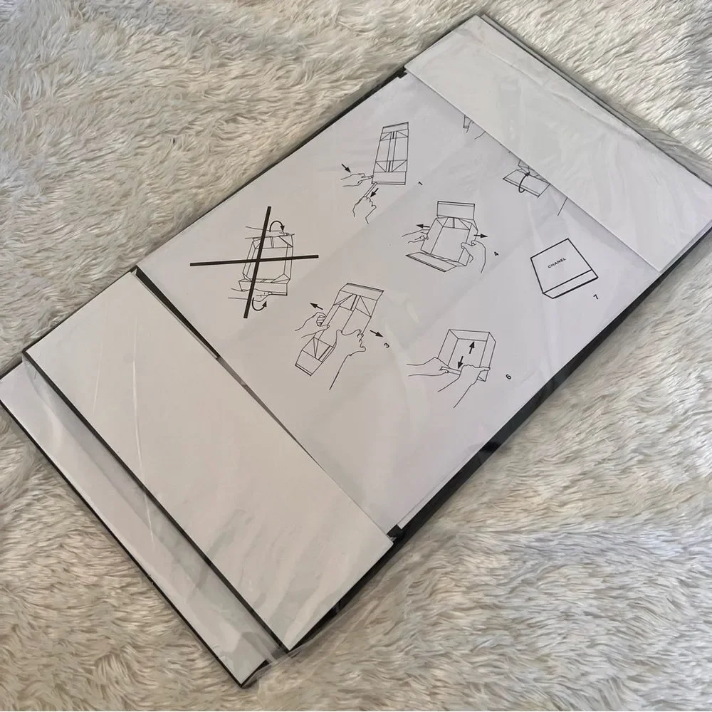 CHANEL White Empty Storage Box Approx 8 x 8 in NEW